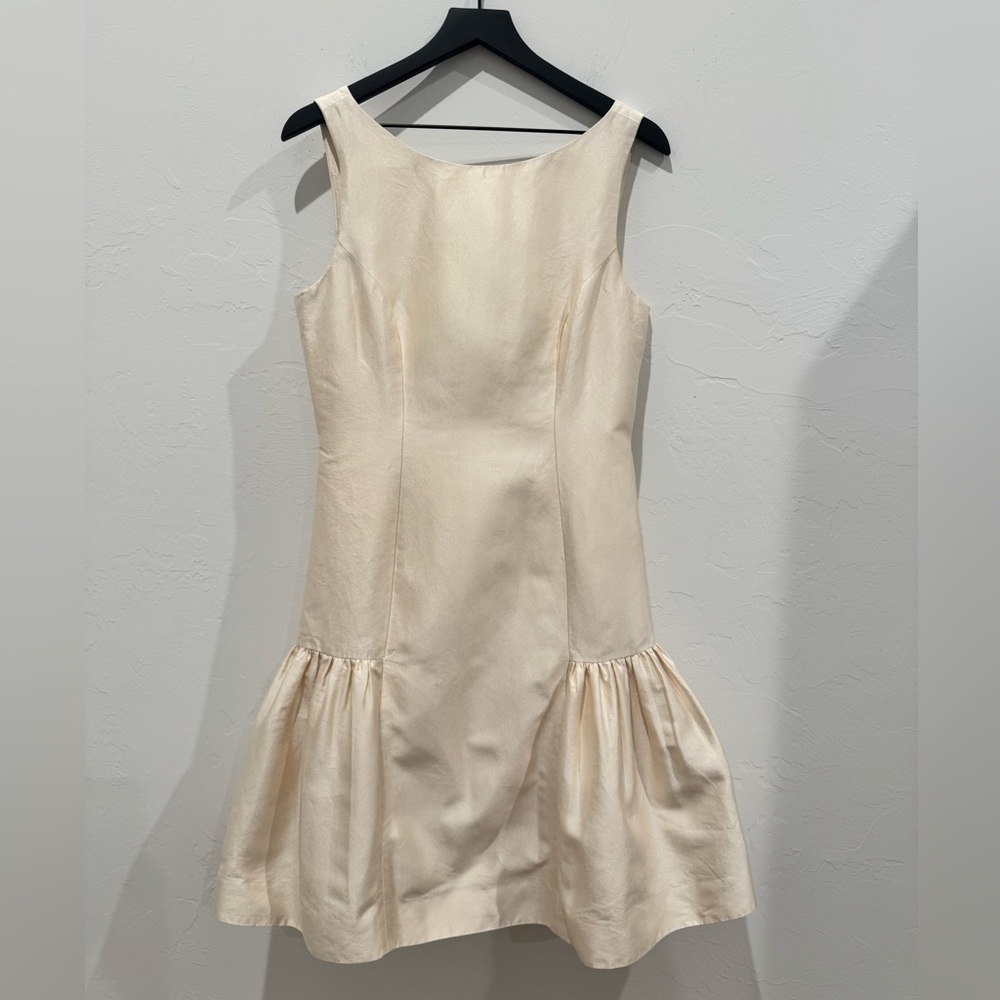 Milly of New York Cream Drop Waist Silk Dress Bridal size 8